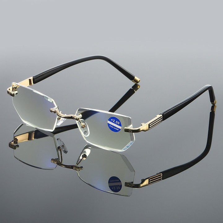 Sapphire high hardness anti blue light intelligent dual focus reading glasses