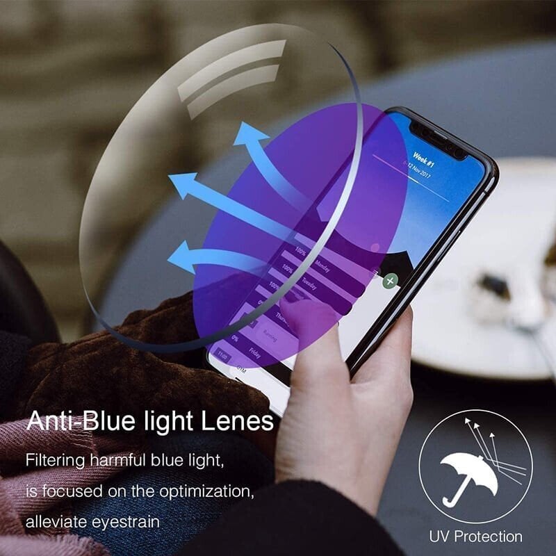 Sapphire high hardness anti blue light intelligent dual focus reading glasses